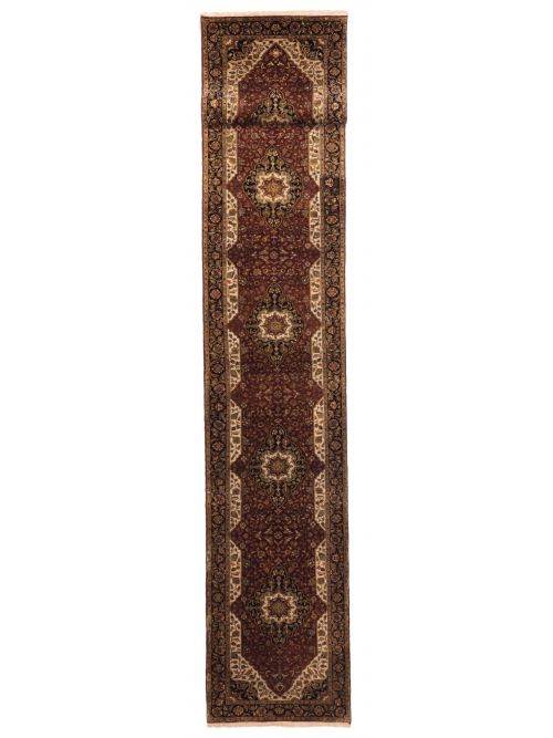 Indian Mirzapur 2'7" x 17'10" Hand-knotted Wool Runner Rug 