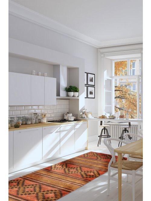 Nepal Kathmandu Hand-knotted Wool Runner Rug, 79 x 234 cm