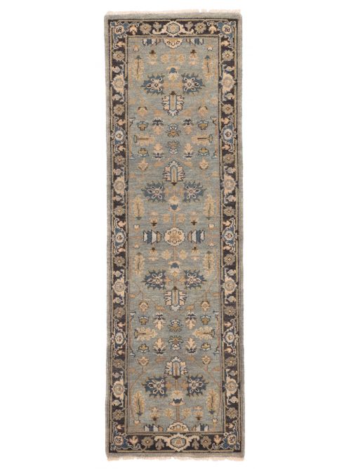 Indian Finest Agra Jaipur 2'5" x 7'11" Hand-knotted Wool Runner Rug 