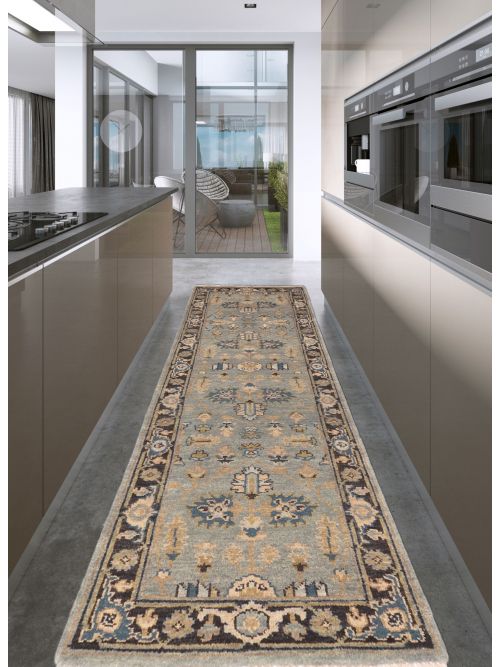 Indian Finest Agra Jaipur 2'5" x 7'11" Hand-knotted Wool Runner Rug 