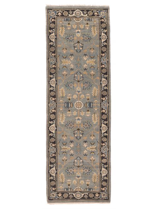 Indian Finest Agra Jaipur 2'6" x 7'9" Hand-knotted Wool Runner Rug 