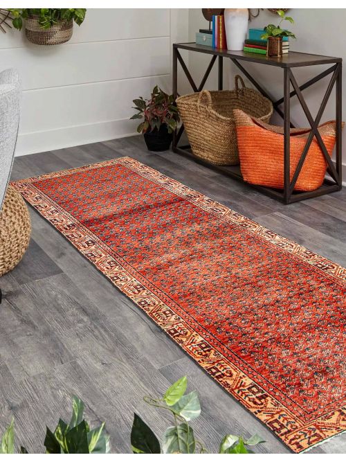 Persian Style Hand-knotted Wool Runner Rug, 76 x 297 cm