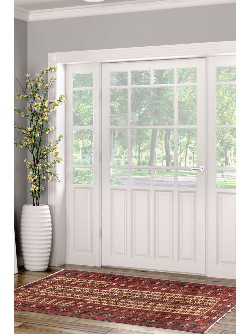 Afghan Teimani 2'8" x 4'4" Hand-knotted Wool Rug 