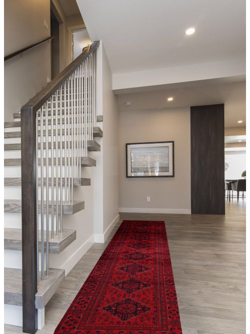 Afghan Finest Khal Mohammadi 2'11" x 12'4" Hand-knotted Wool Runner Rug 