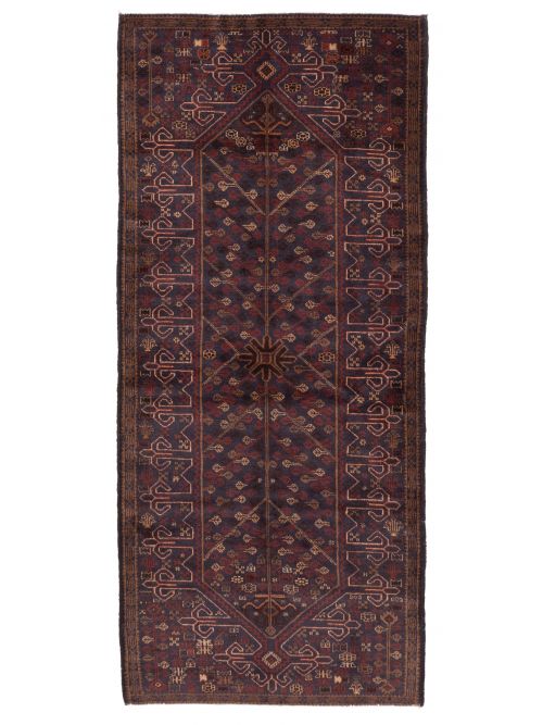 Afghan Teimani 3'3" x 7'7" Hand-knotted Wool Runner Rug 