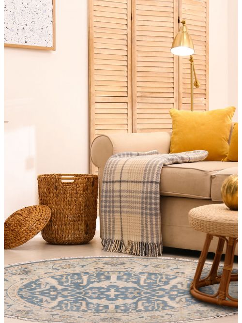 Indian Royal Oushak 7'11" x 7'9" Hand-knotted Wool Rug 