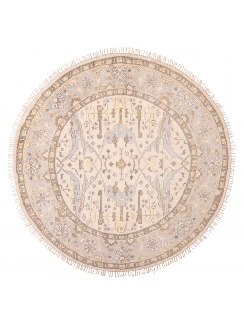 Indian Royal Oushak 9'0" x 9'0" Hand-knotted Wool Rug 