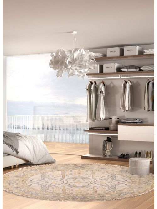 Indian Royal Oushak 9'6" x 9'4" Hand-knotted Wool Rug 