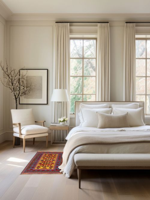 Tapis teimani 2'9" x 4'4" en laine