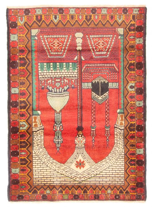 Tapis teimani 3'1" x 4'3" en laine