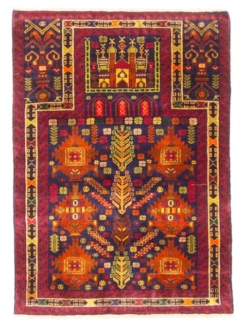 Afghan Teimani 2'10" x 3'10" Hand-knotted Wool Rug 