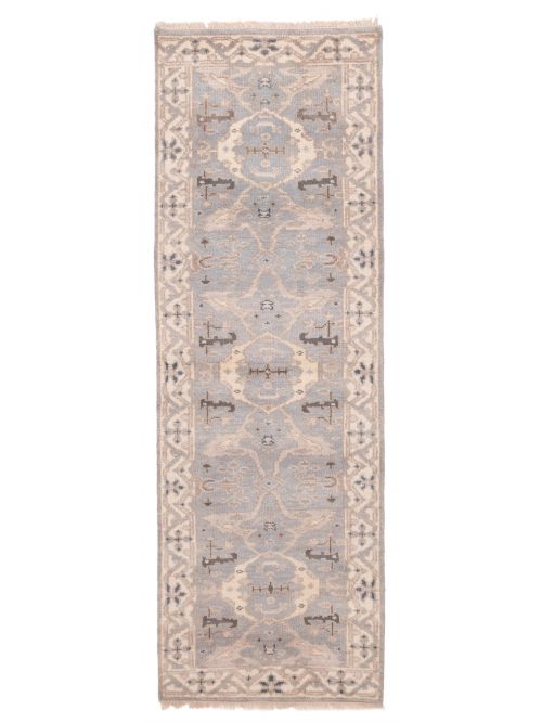 Indian Royal Oushak 2'7" x 7'11" Hand-knotted Wool Runner Rug 