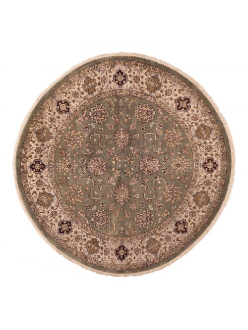 Indian Finest Agra Jaipur 7'0" x 7'0" Hand-knotted Wool Rug 