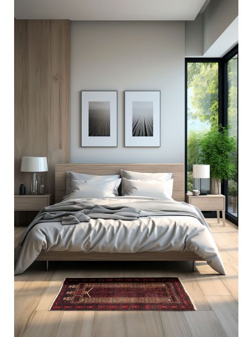 Tapis teimani 2'5" x 3'11" en laine