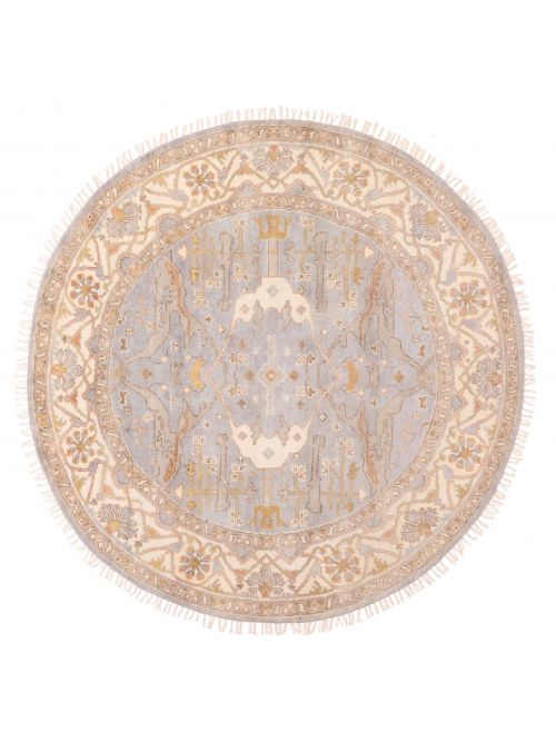 Indian Royal Oushak 8'0" x 8'0" Hand-knotted Wool Rug 