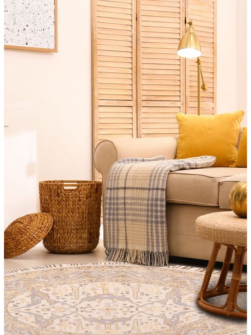 Indian Royal Oushak 8'0" x 7'9" Hand-knotted Wool Rug 