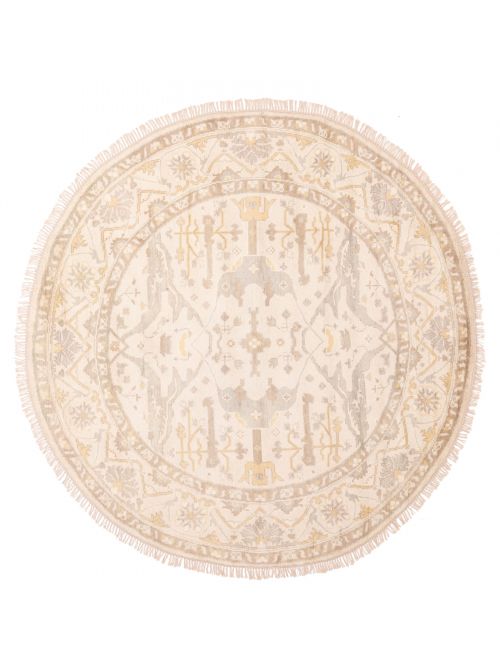 Indian Royal Oushak 8'0" x 7'11" Hand-knotted Wool Rug 