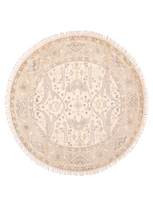 Indian Royal Oushak 8'0" x 8'0" Hand-knotted Wool Rug 