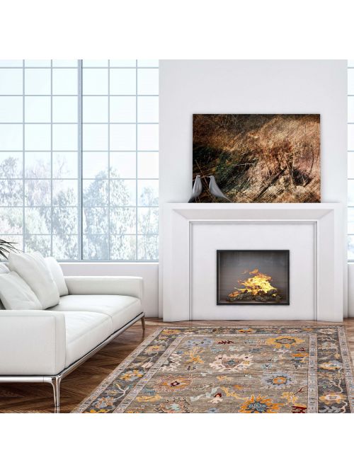 Indian Modern Oushak 9'1" x 12'0" Hand-knotted Wool Rug 