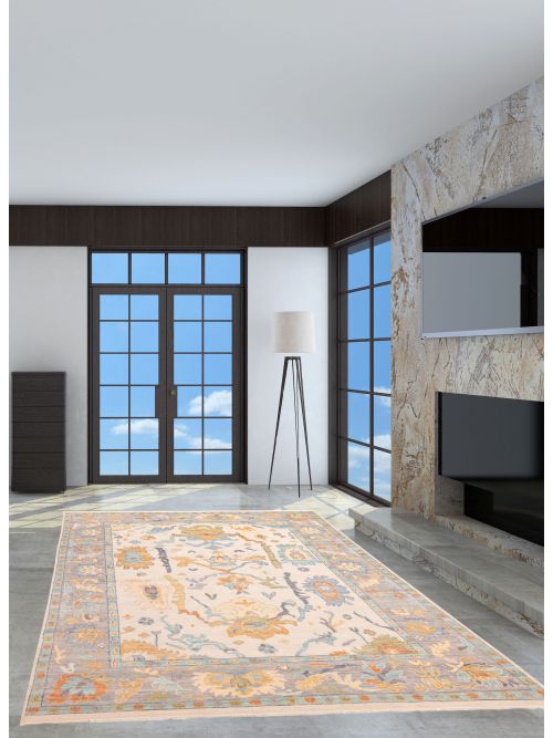 Tapis oushak moderne 8'11" x 12'3" en laine