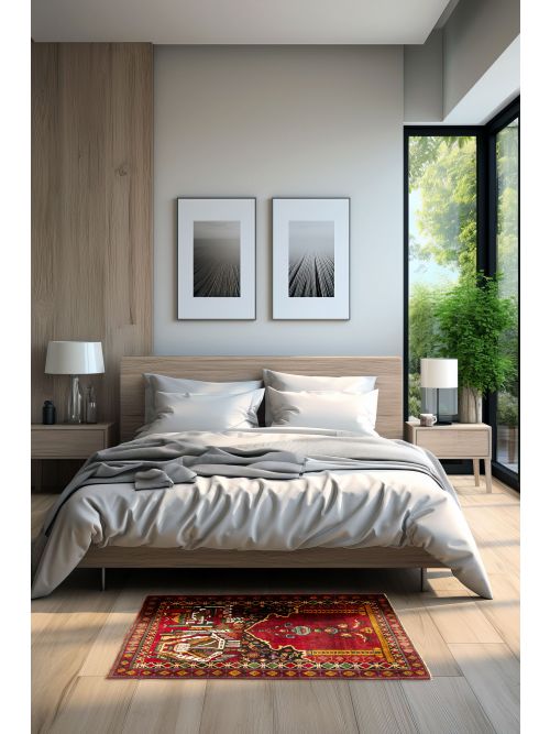 Tapis teimani 2'7" x 3'7" en laine