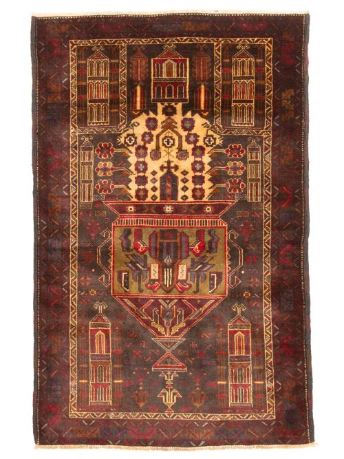 Tapis teimani 3'1" x 4'10" en laine
