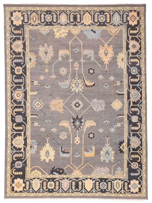 Indian Modern Oushak 9'0" x 12'0" Hand-knotted Wool Rug 