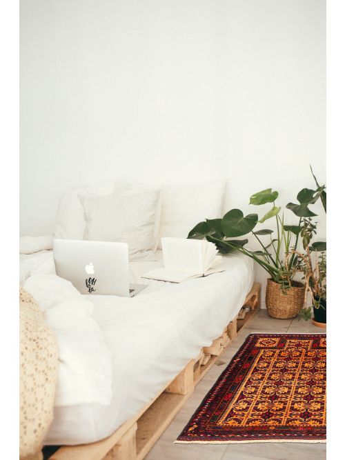 Tapis teimani 2'6" x 3'10" en laine