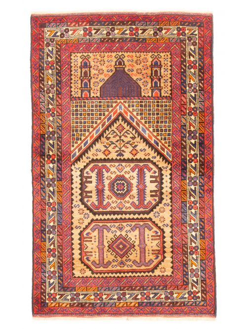 Tapis teimani 2'8" x 4'4" en laine