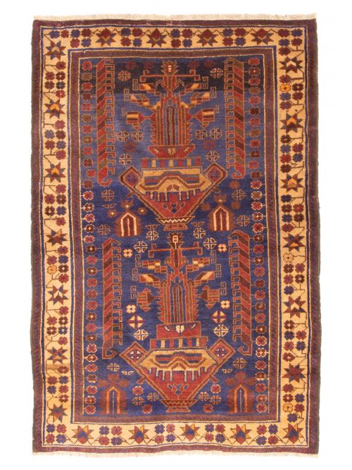 Tapis teimani 3'1" x 4'6" en laine