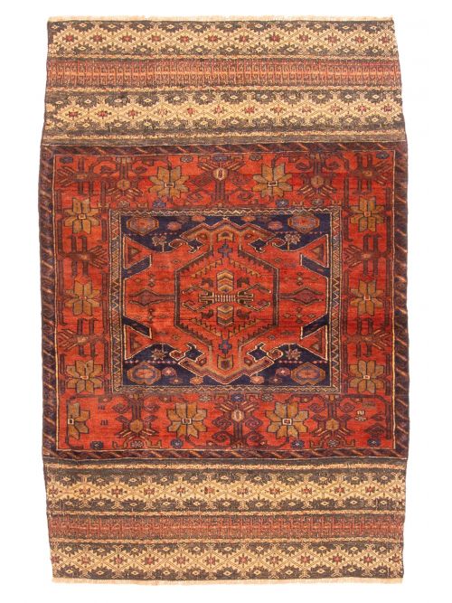 Tapis teimani 3'3" x 4'11" en laine