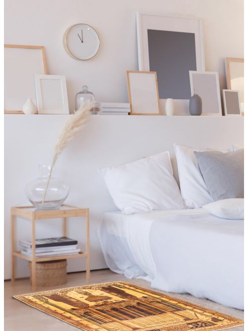 Tapis teimani 3'2" x 4'11" en laine