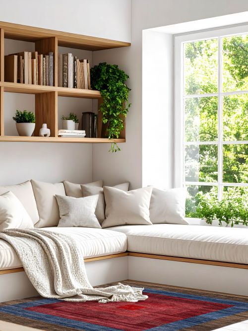 Pakistani Pak Finest Gabbeh 7'9" x 7'8" Hand-knotted Wool Rug 