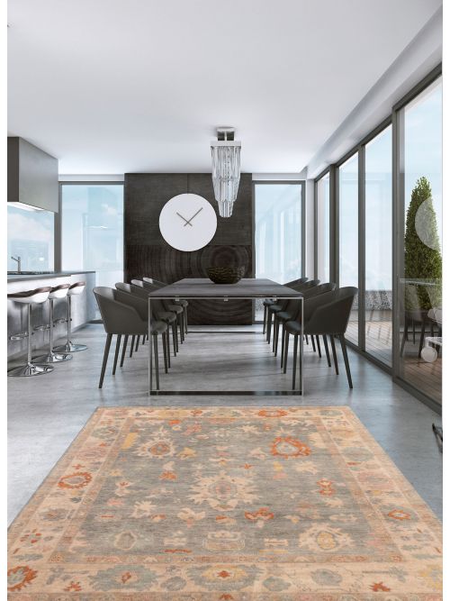 Tapis oushak moderne 8'1" x 9'11" en laine