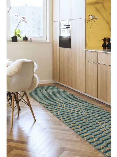 Pakistani Pak Finest Marrakesh 4'4" x 12'4" Hand-knotted Wool Runner Rug 