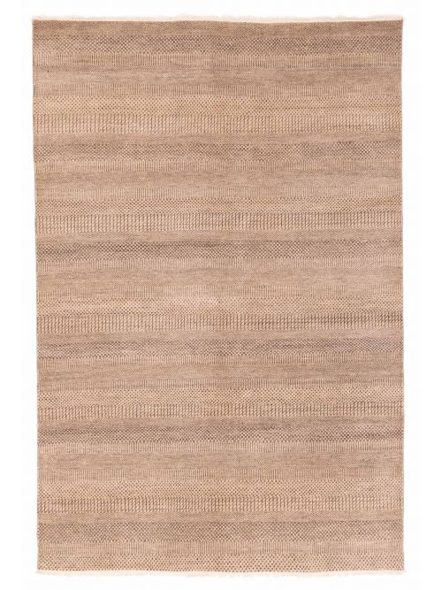 Indian Finest Silk Shadow 5'11" x 8'10" Hand-knotted Viscose & Wool Rug 