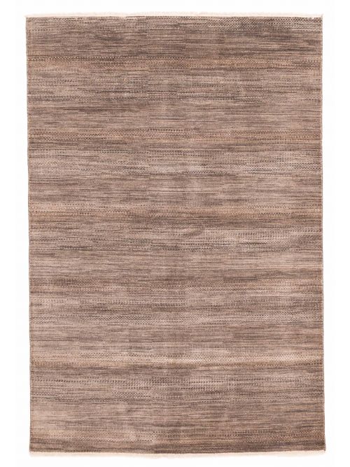 Indian Finest Silk Shadow 5'11" x 8'11" Hand-knotted Viscose & Wool Rug 