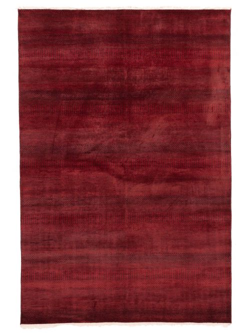 Indian Finest Silk Shadow 6'2" x 9'1" Hand-knotted Wool Rug 