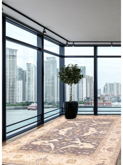 Indian Royal Oushak 10'2" x 13'10" Hand-knotted Wool Rug 