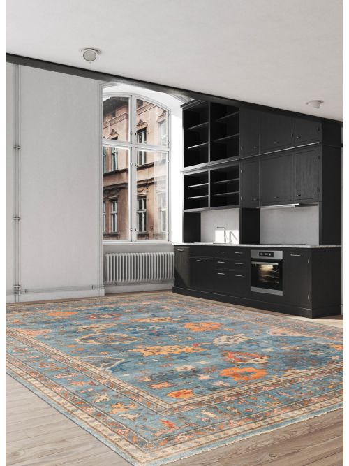 Indian Modern Oushak 9'9" x 14'0" Hand-knotted Wool Rug 