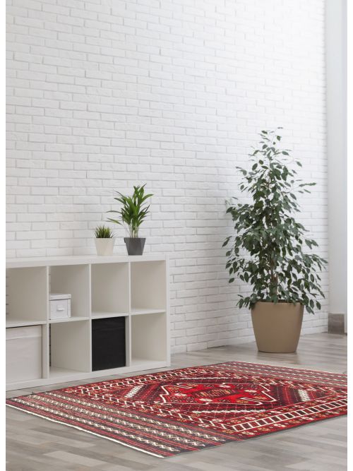 Afghan Teimani 3'2" x 5'1" Hand-knotted Wool Rug 