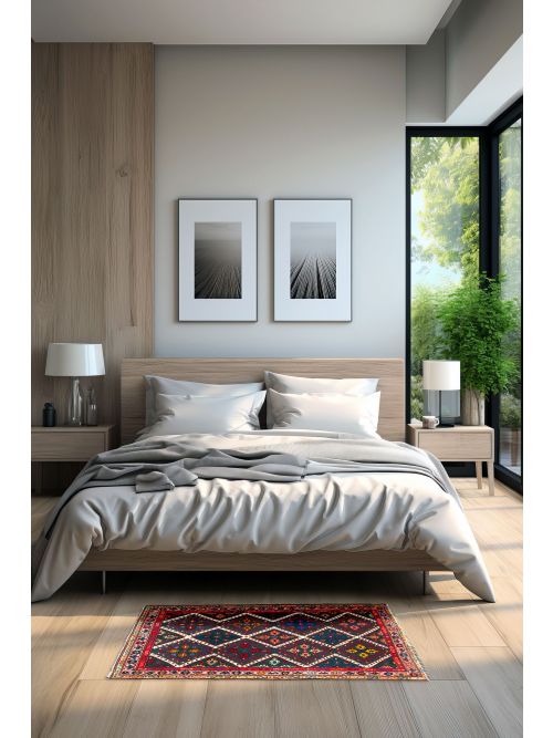 Afghan Teimani 2'6" x 3'7" Hand-knotted Wool Rug 