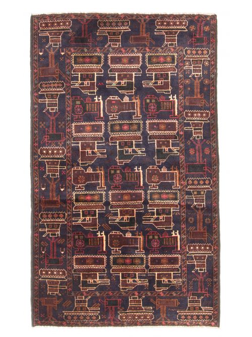 Afghan Rare War 2'10" x 4'9" Hand-knotted Wool Rug 