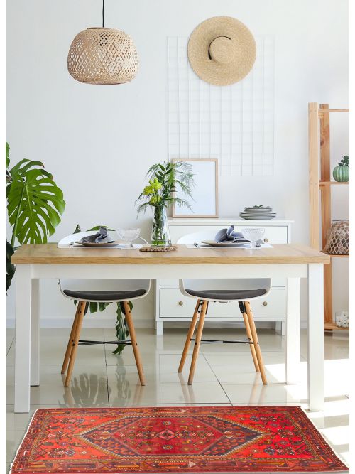 Persian Style 4'1" x 6'9" Hand-knotted Wool Rug 