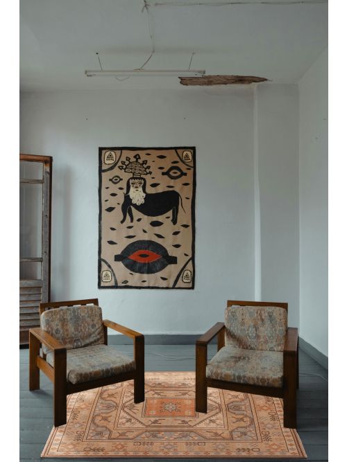 Persian Style 6'7" x 6'4" Hand-knotted Wool Rug 