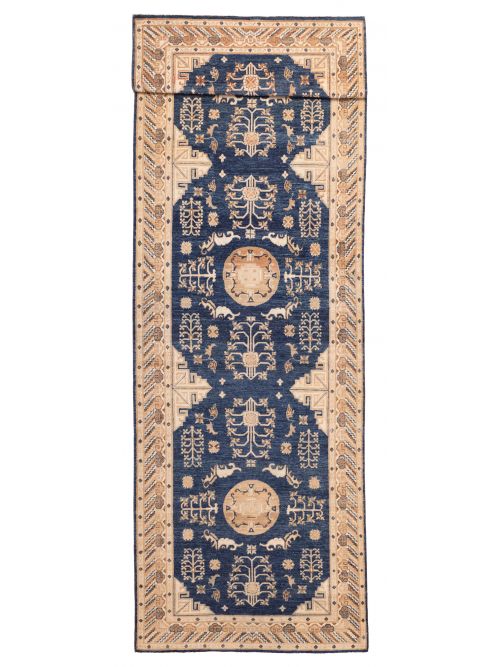 Pakistani Peshawar Oushak Hand-knotted Wool Runner Rug, 152 x 503 cm