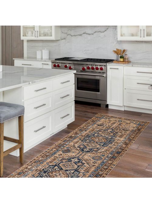 Persian Style Hand-knotted Wool Runner Rug, 99 x 305 cm