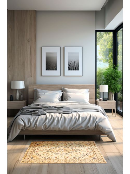 Persian Kashan Hand-knotted Wool Rug, 104 x 135 cm