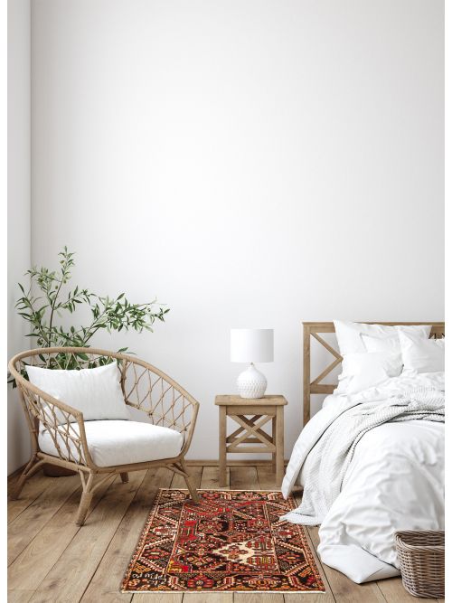 Persian Style 3'5" x 4'9" Hand-knotted Wool Rug 