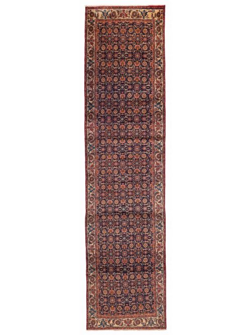 Persian Style 3'3" x 13'9" Hand-knotted Wool Runner Rug 